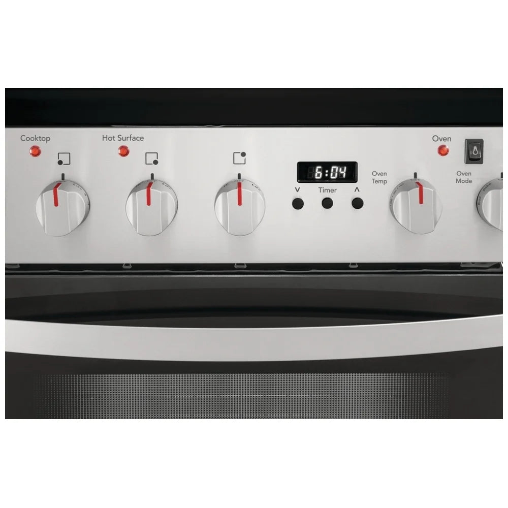 Electrolux FCFE242CAS Front Control Electric Range with 5.4 cu. ft. capacity, ceramic glass cooktop, and advanced cooking features for precision and efficiency