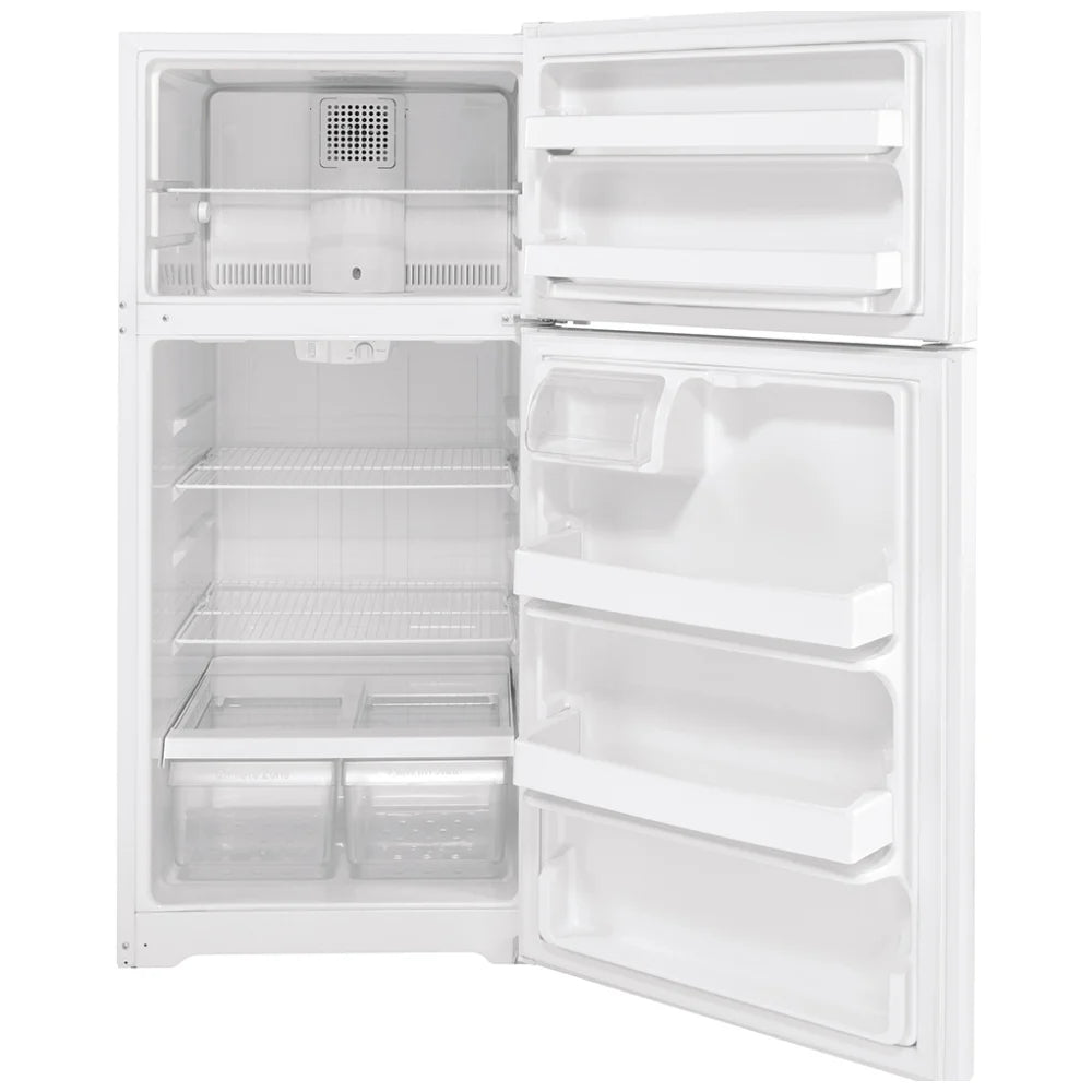 GE Energy Star® 15.6 Cu. Ft. Top Freezer Refrigerator – White (Model: GTE16DTNRWW)