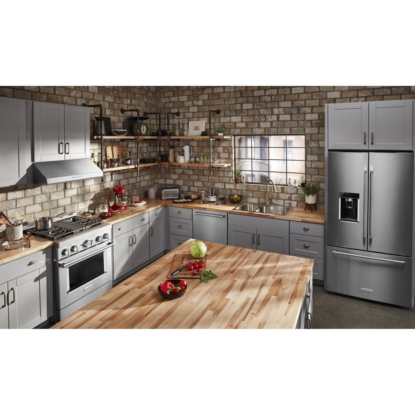 KitchenAid 30 Inch Smart Commercial-Style Gas Range with 4 Burners KFGC500JSS