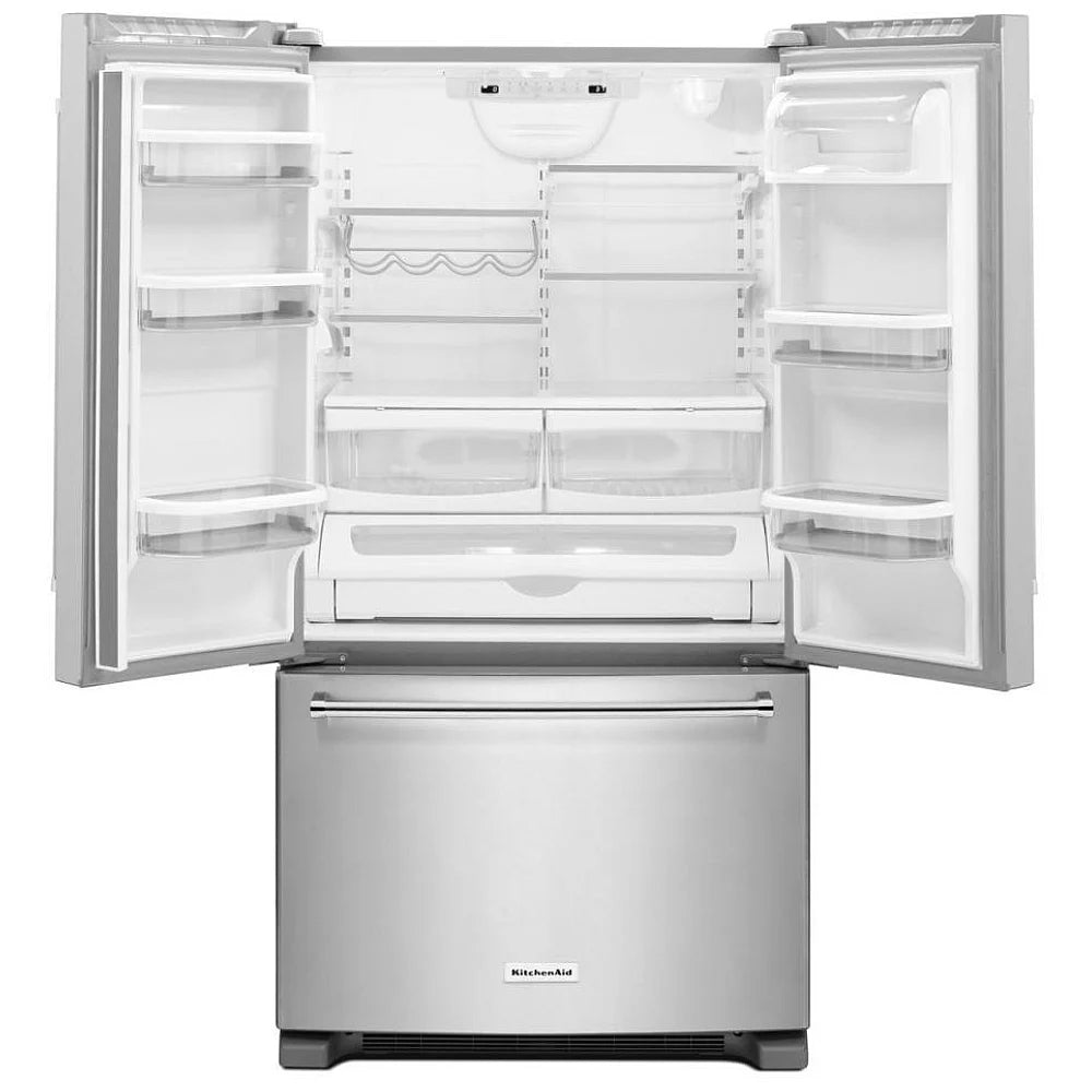 KitchenAid 25.2 Cu. Ft. 36-Inch Standard-Depth French Door Refrigerator in Black Stainless Steel