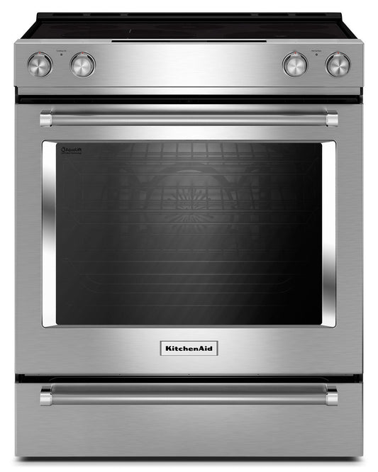 KitchenAid 30 Inch 5 Element Electric Slide-in Convection Range