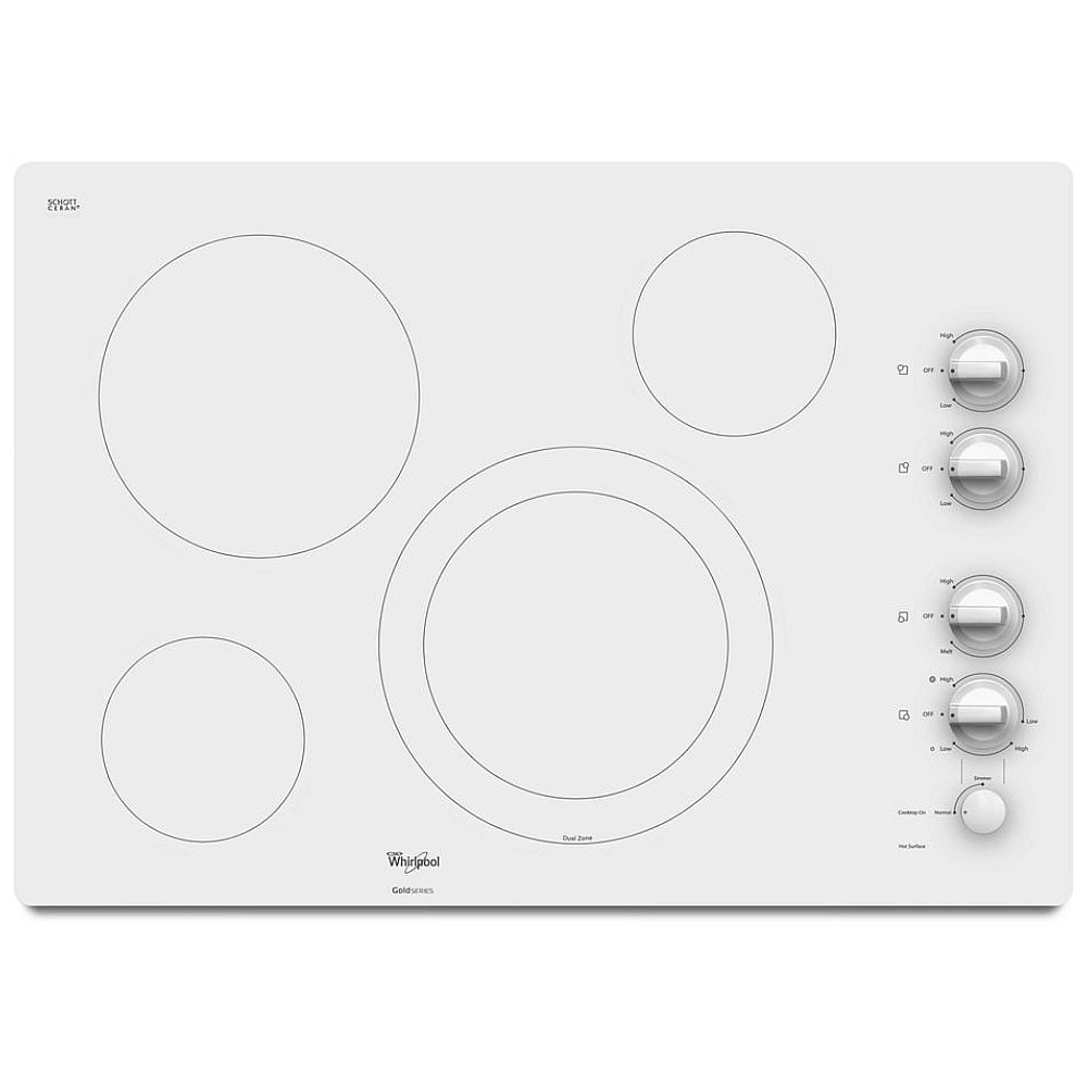 Whirlpool, Electric Cooktop, 30 inch, 4 Burners, Glass Ceramic