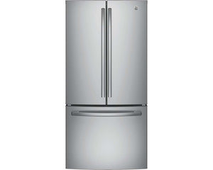 GE - 18.6 Cu. Ft. Counter-Depth Bottom Mount French Door Refrigerator - GWE19J