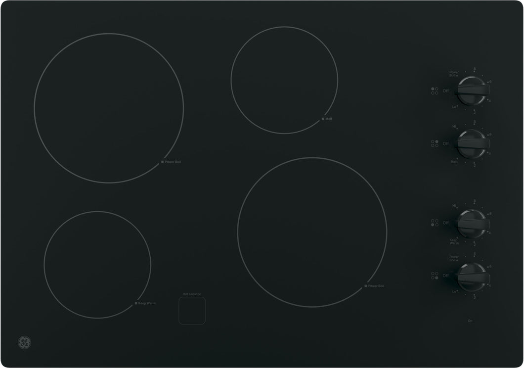GE - 30 Inch Electric Smoothtop Cooktop Black - JP3030DJBB