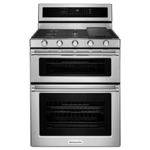 Load image into Gallery viewer, KitchenAid - 30-Inch 5 Burner Gas Double Oven Convection Range - KFGD500
