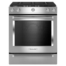 Load image into Gallery viewer, KitchenAid - 30 Inch Slide-In Gas Range With Front Controls And Convection - KSGG700

