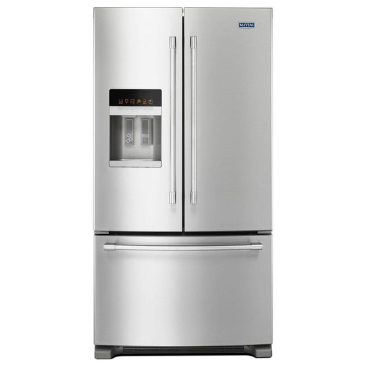 Maytag 25 Cubic Foot French Door Refrigerator With Exterior Dispenser MFI2570FEZ