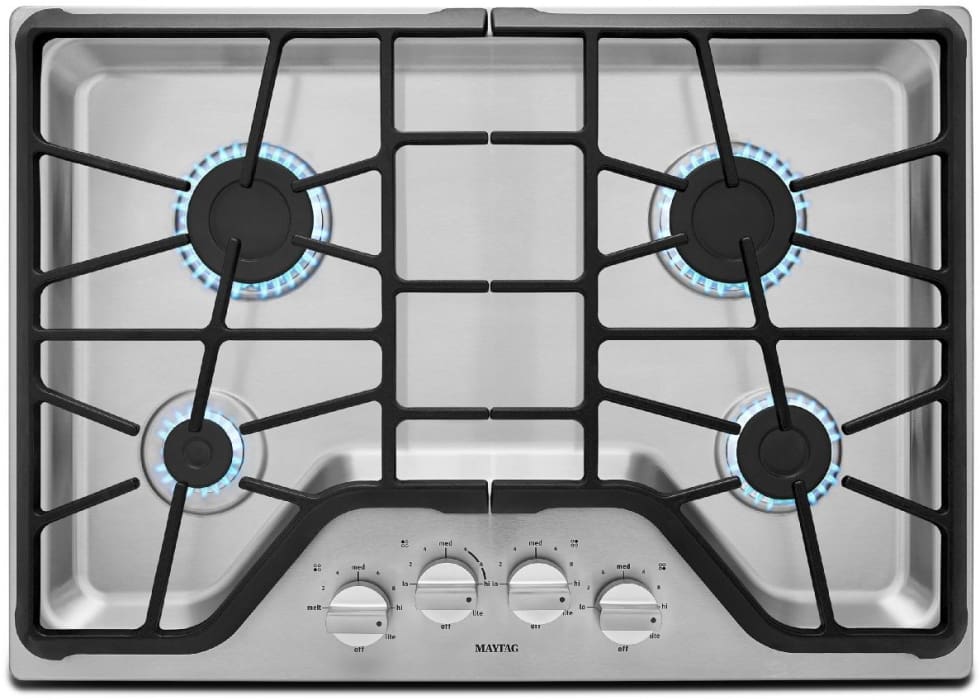 Maytag 30 Inch 4-Burner Gas Cooktop with Power Burner - MGC7430DS