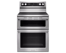 Load image into Gallery viewer, KitchenAid-30 Inches 5 Element Electric Double Oven Convection Range - YKFED500
