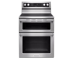 KitchenAid-30 Inches 5 Element Electric Double Oven Convection Range - YKFED500
