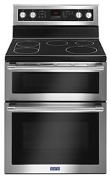 Maytag - 30 Inch Double Oven Electric Stove With EvenAir Convection - YMET8800FZ